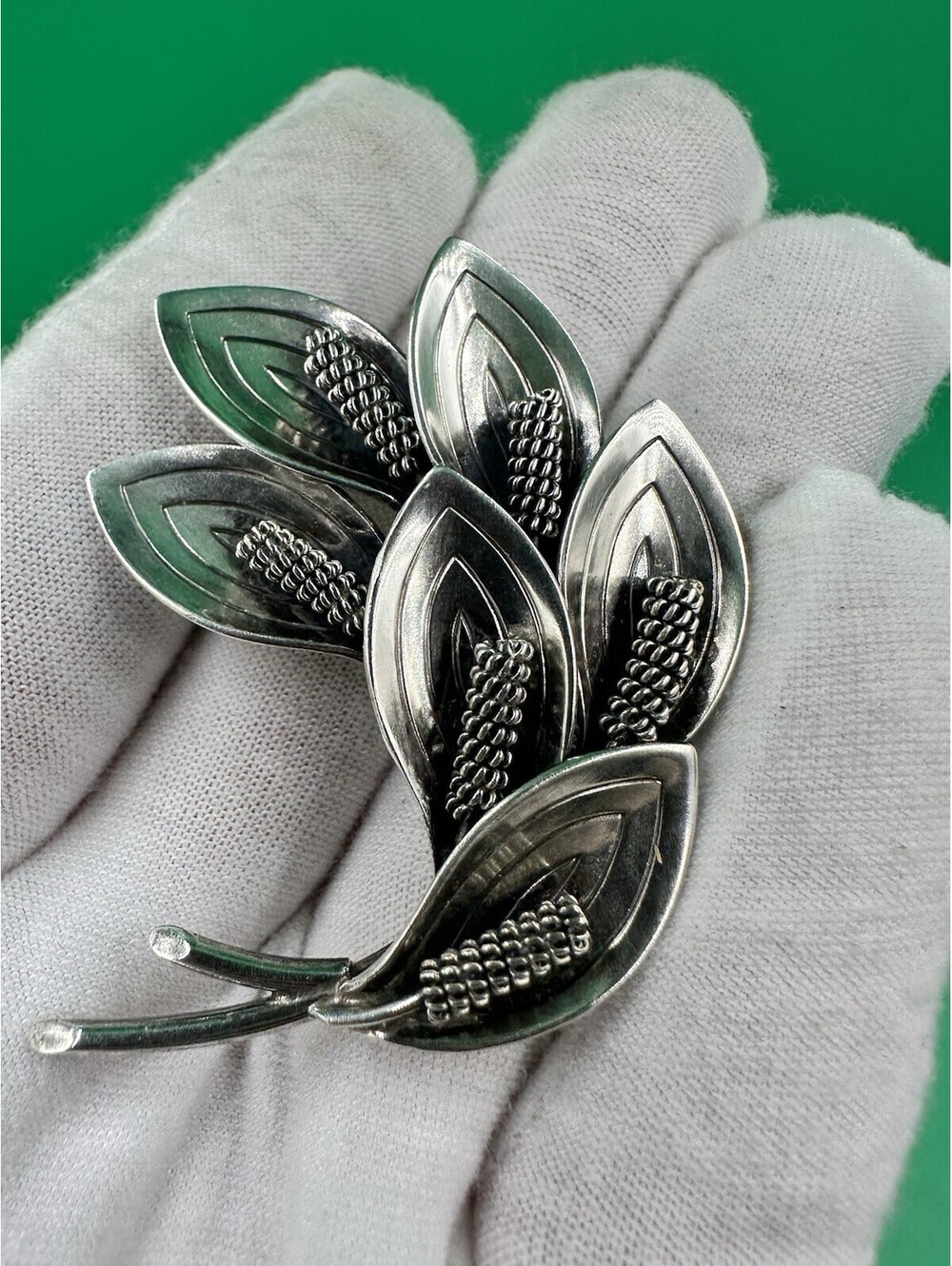 VNTG AARRE & KROGH Denmark A&K Sterling Calla Lilly Flower Modernist Pin Brooch